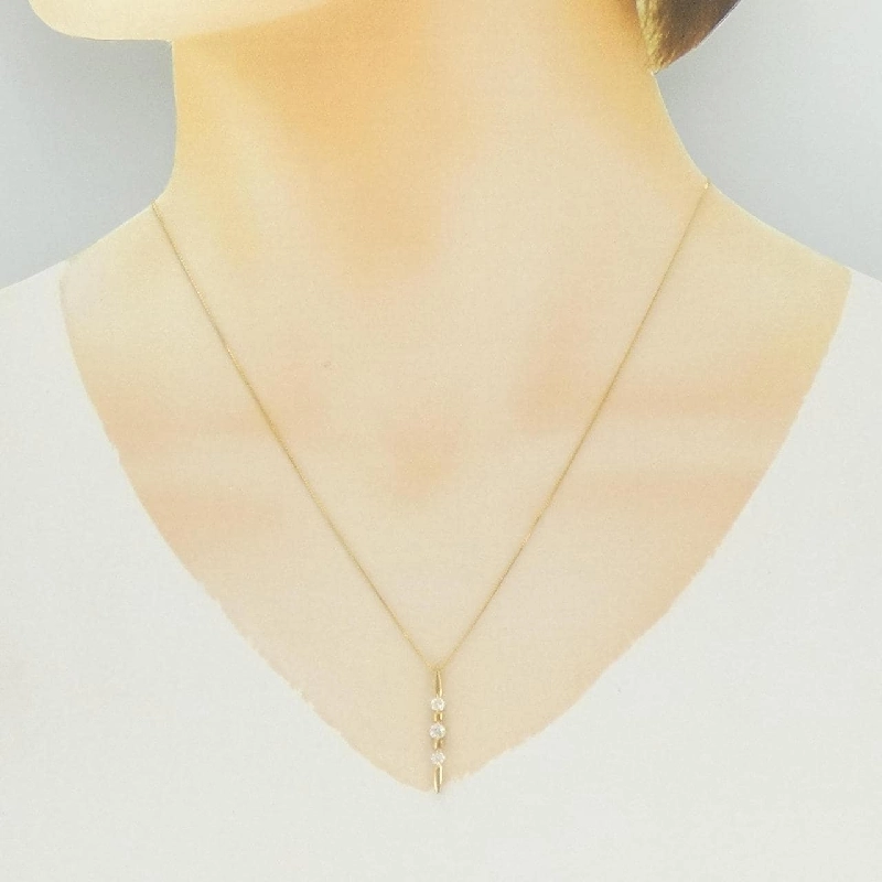 K18YG 2WAY Dây chuyền kim cương 0.30CT - Hàng hiệu Chính hãng 861381