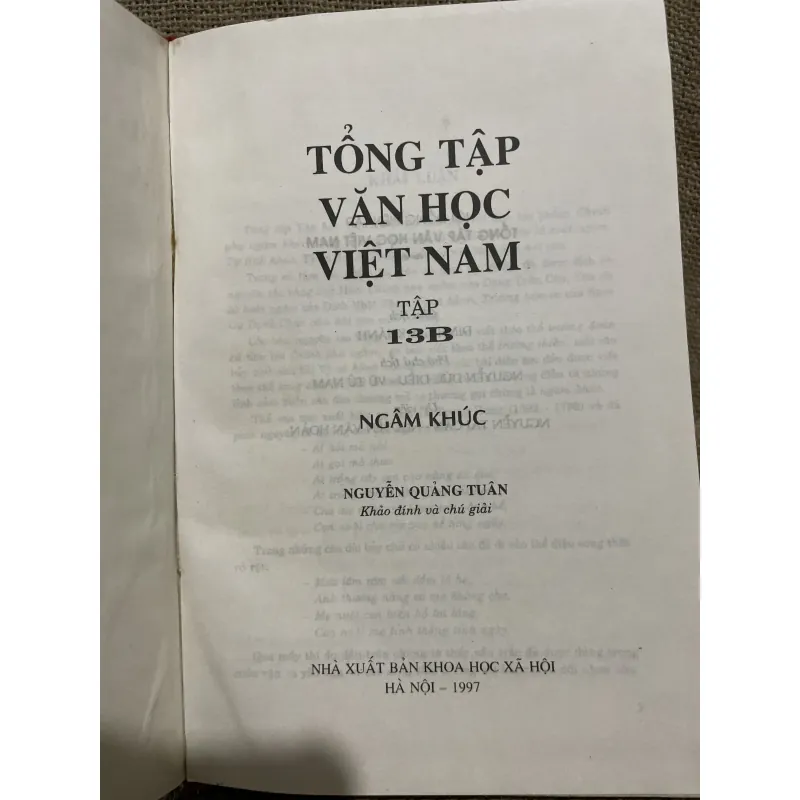 Tổng tập văn học Việt Nam 13B NGÂM KHÚC  975674
