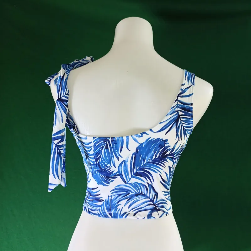 Áo tập thể dục tập Gym màu xanh họa tiết 932367