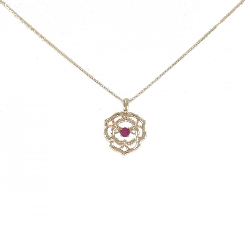 K18PG Hoa Hồng Ruby Dây Chuyền - Hàng hiệu Chính hãng 864199