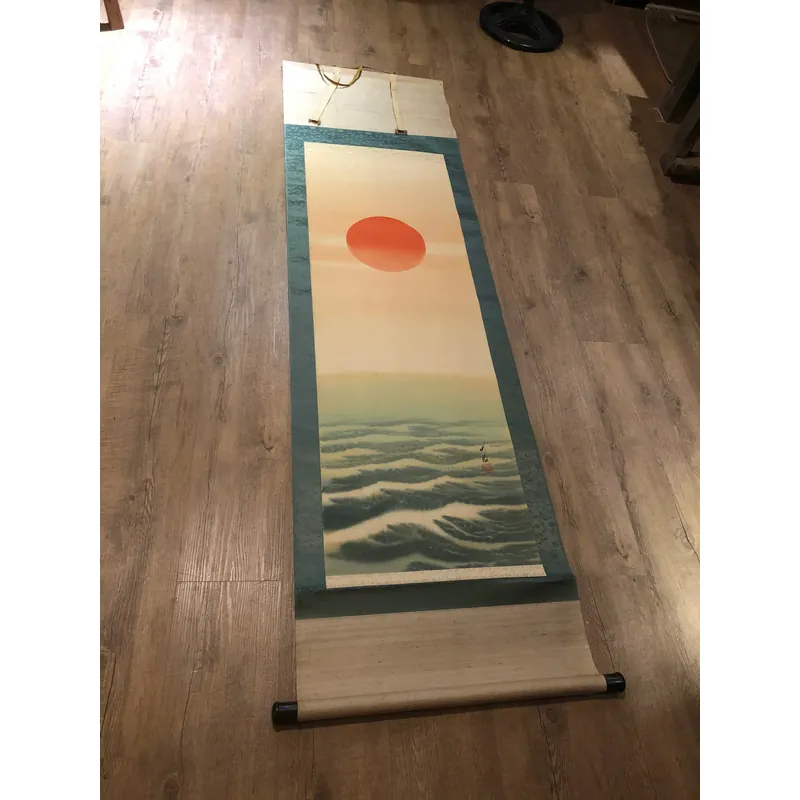 TRANH CUỘN NHẬT BẢN - MẶT TRỜI TRÊN SỐNG - TRANH TRUYỀN THỐNG NHẬT BẢN 735542