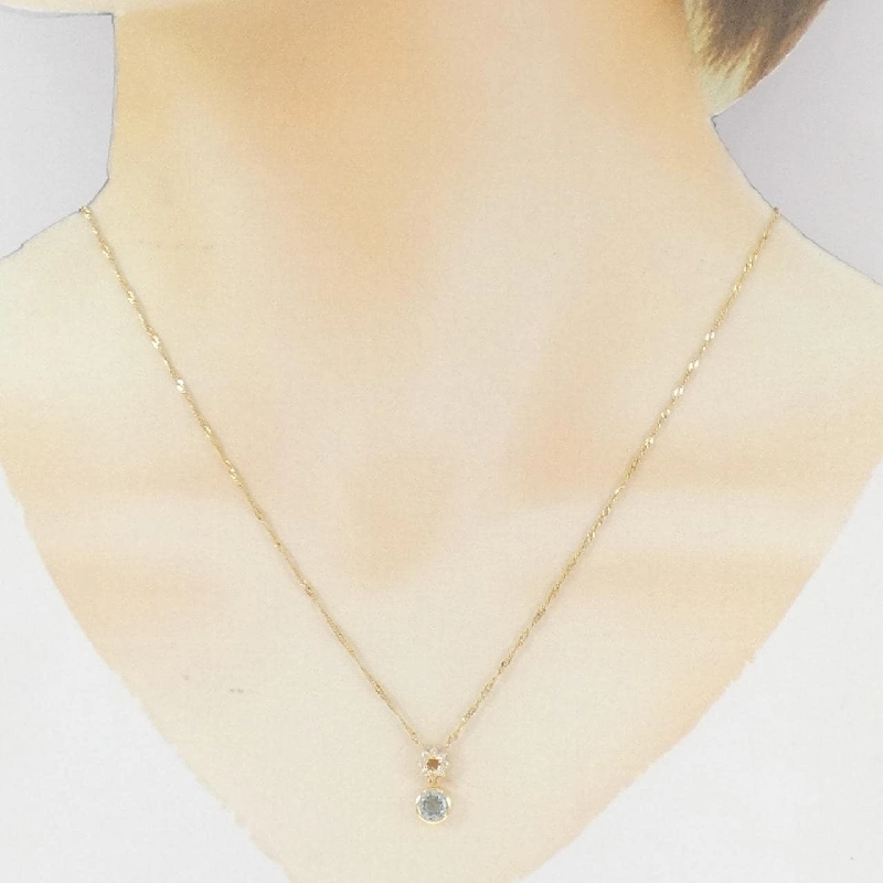K18YG Aquamarine Necklace - Hàng hiệu Authentic 861671