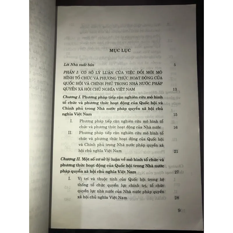 Mô hình tổ chức và phương thức hoạt động của quốc hội, chính phủ  723044