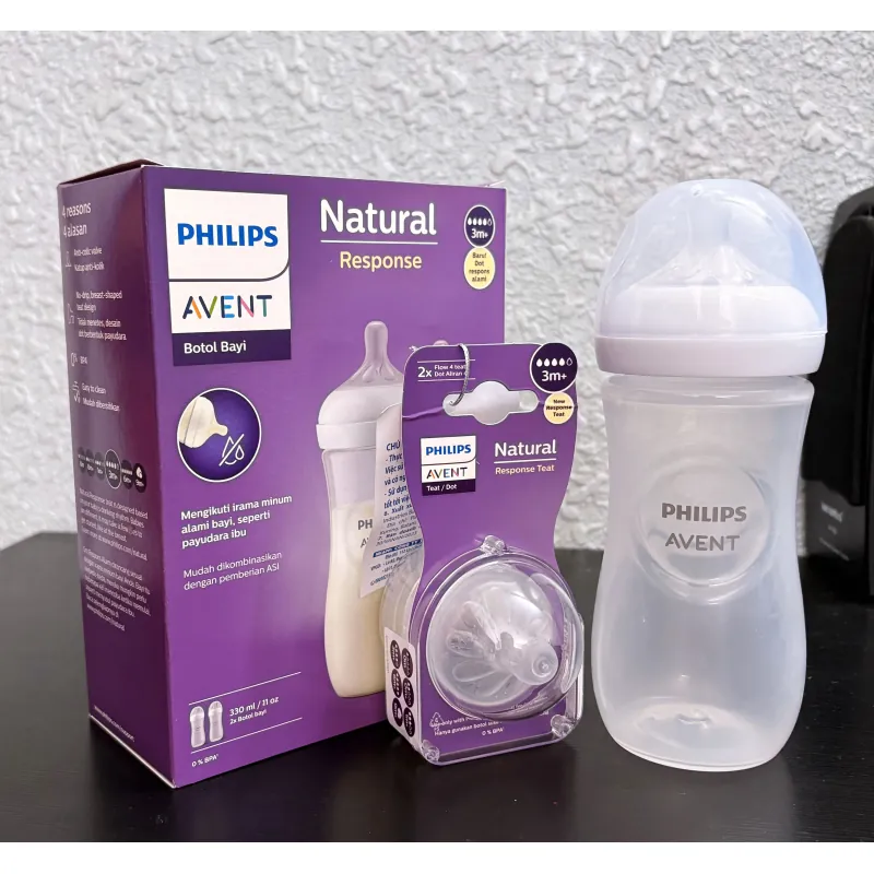 Cặp bình sữa Philips Avent kèm núm size 4 new 100% (có quà tặng) 780333