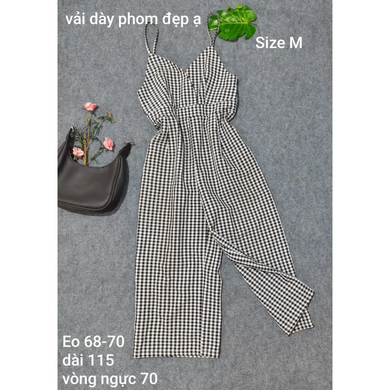 Jumpsuit 2 dây sọc ca rô  934554
