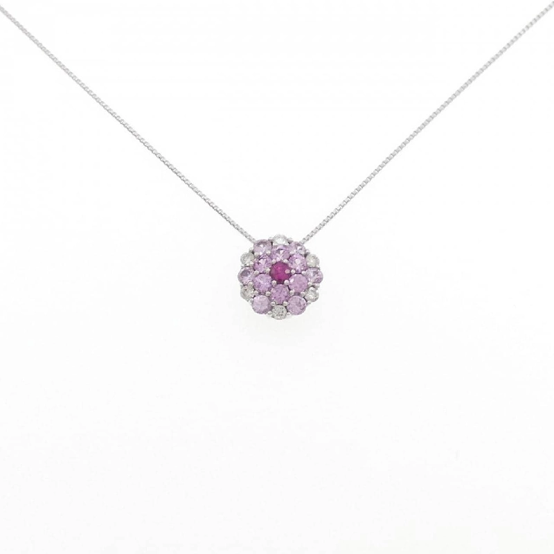 K18WG Đá màu Dây chuyền - Hàng hiệu Chính hãng 861032