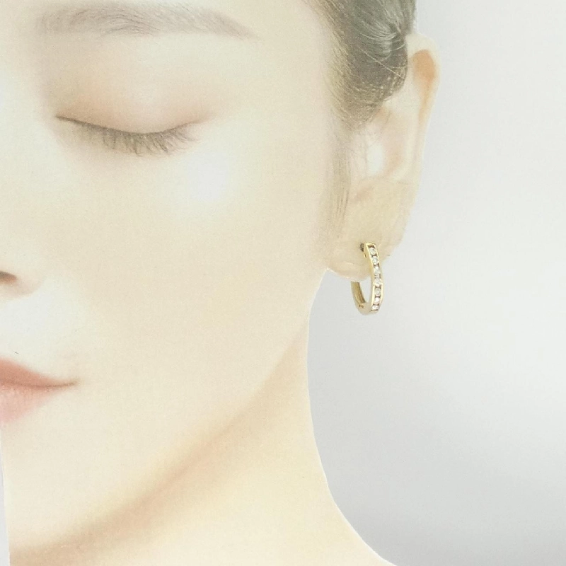 K18YG Bông tai kim cương hình vòng 0.70CT - Hàng hiệu Chính hãng 867495
