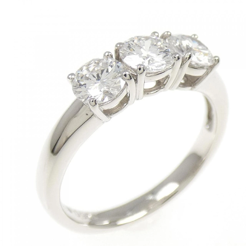 Nhẫn kim cương ba viên PT900 0.954CT D SI1 VG - Hàng hiệu Authentic 874089