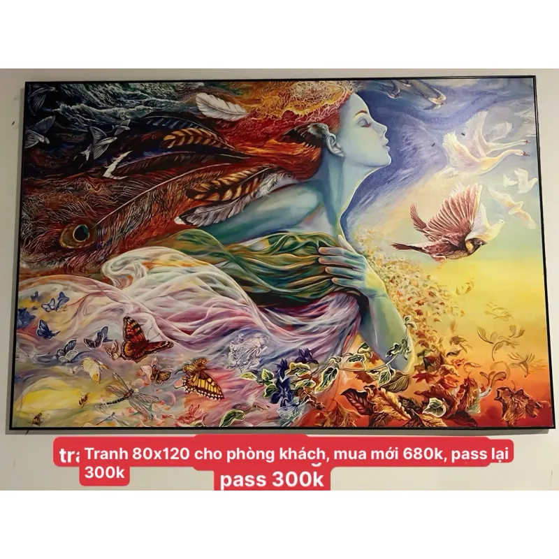 pass tranh canvas còn mới , k trầy xước, 80x120cm 800825