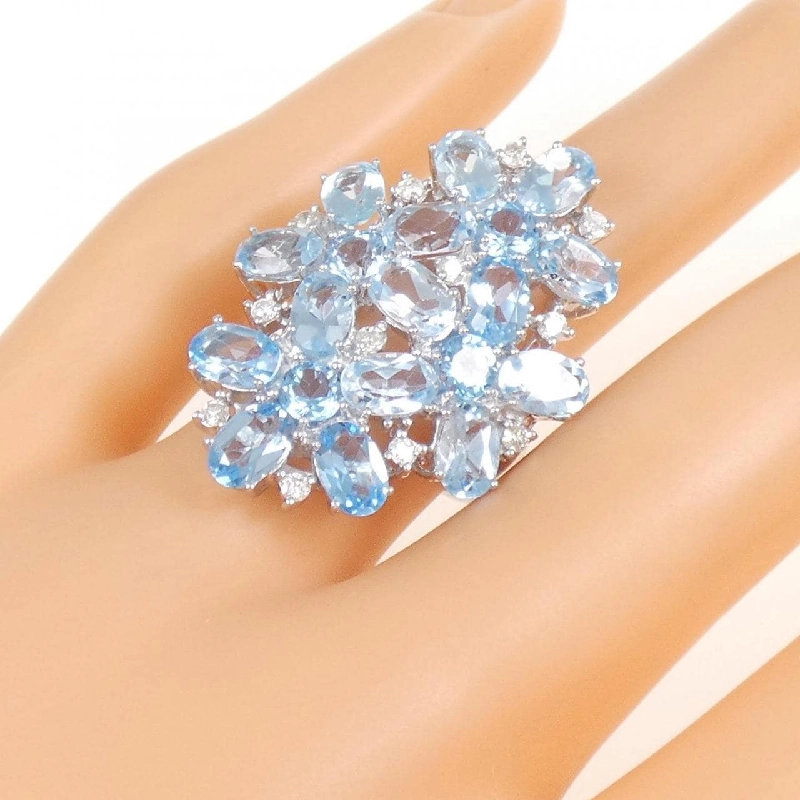 Nhẫn Blue Topaz K14WG 9.51CT 671427