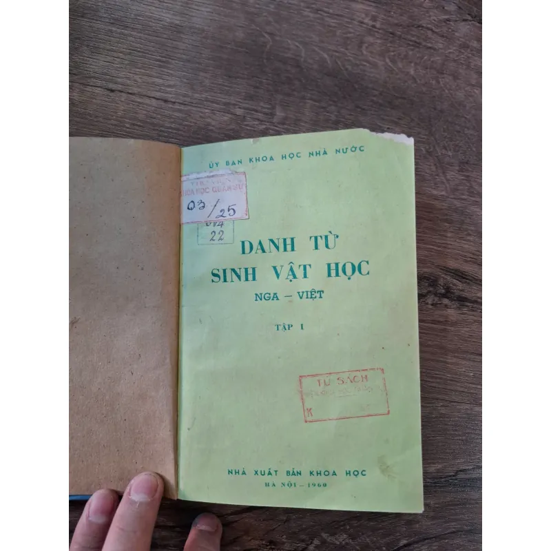 Danh Từ Sinh Vật Học Nga - Việt (Tập I) - Ủy Ban Khoa Học Nhà Nước 715834