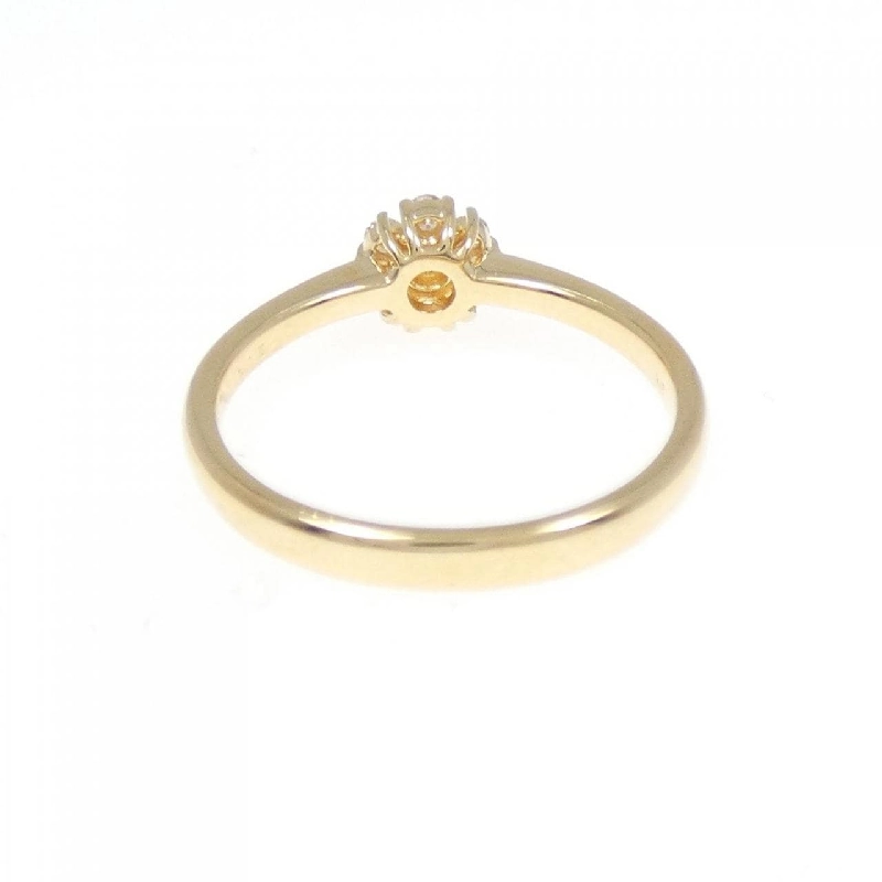 【Tái chế】Nhẫn kim cương K18YG hình hoa 0.15CT 673125