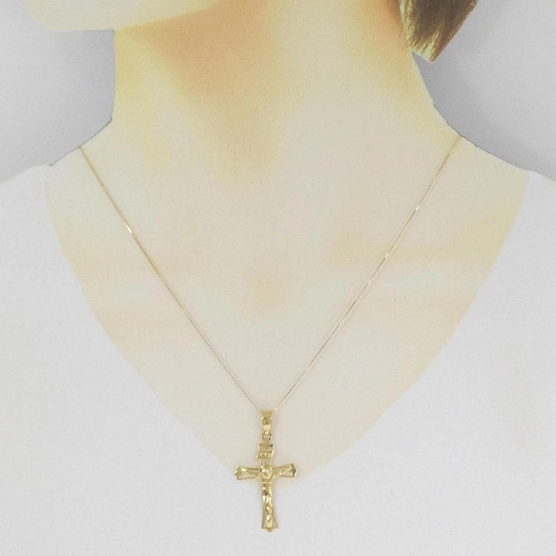 K18YG Dây chuyền hình chữ thập - Hàng hiệu Chính hãng 866009