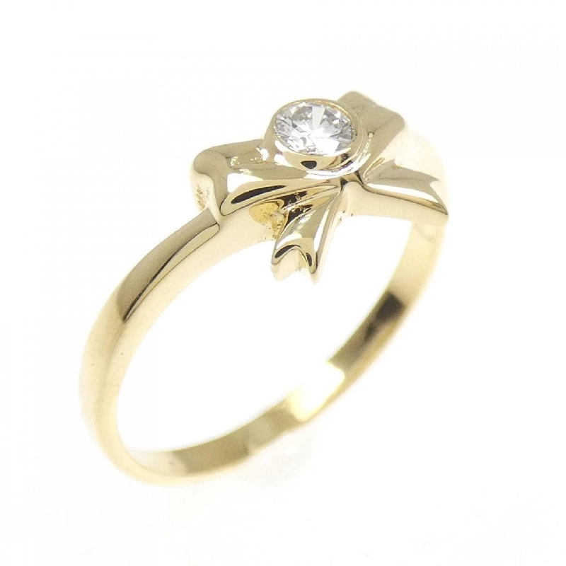 Nhẫn kim cương K18YG hình ruy băng 0.09CT 670340