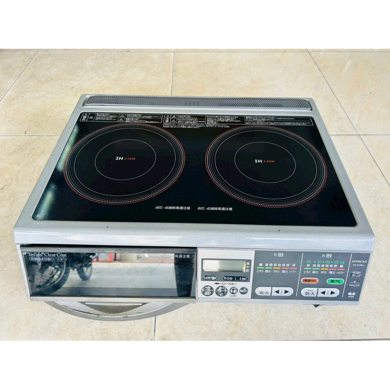 BẾP TỪ DƯƠNG Hitachi nội địa Nhật gồm 2 từ + 1 lò nướng, 503991