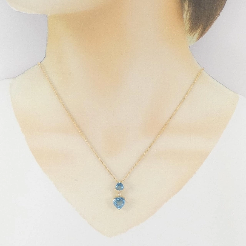 K18YG/750YG Blue Topaz Necklace - Hàng hiệu Authentic 858153