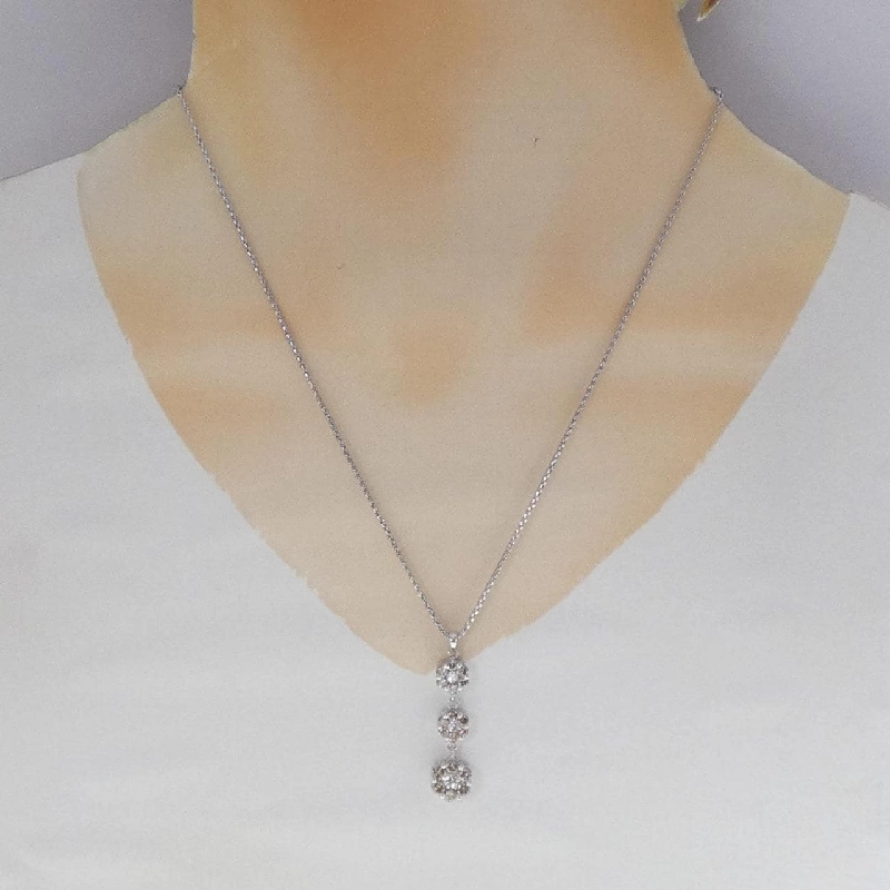 K18WG Hoa Kim Cương Dây Chuyền 1.95CT - Hàng hiệu Chính hãng 856534