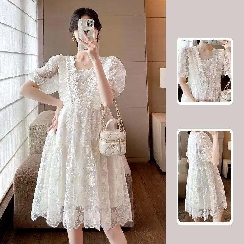 Váy babydol cao cấp tơ phối ren 2 lớp cao cấp 695481