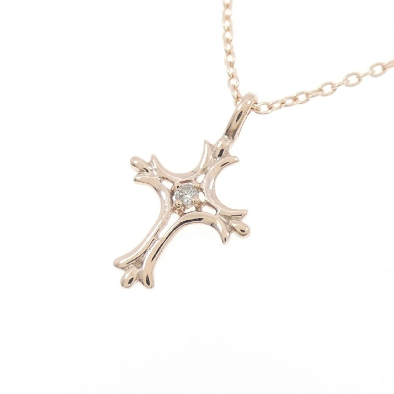 K10PG Vòng cổ kim cương chéo 0.01CT - Hàng hiệu Chính hãng 859635