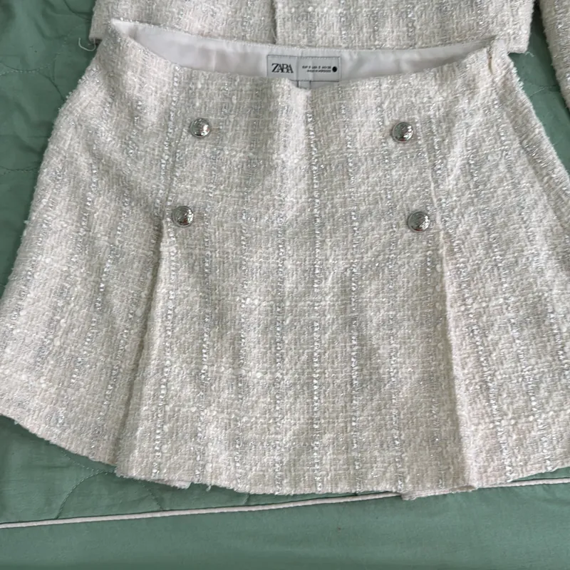 Set đồng bộ zara size s màu trắng - hàng chính hãng  575123