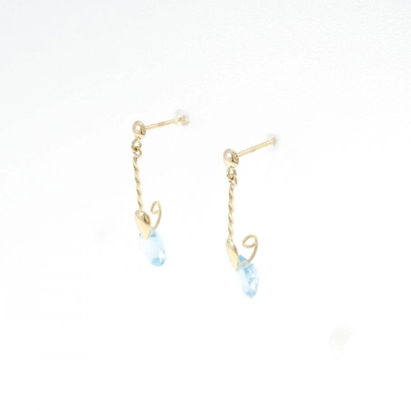 K18YG Blue Topaz Bông Tai - Hàng hiệu Chính hãng 870601