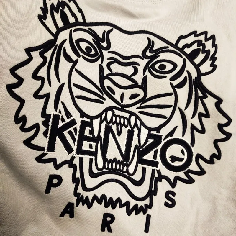 Áo sweater Kenzo Paris nam thêu đầu hổ size XL màu xanh da trời 760787