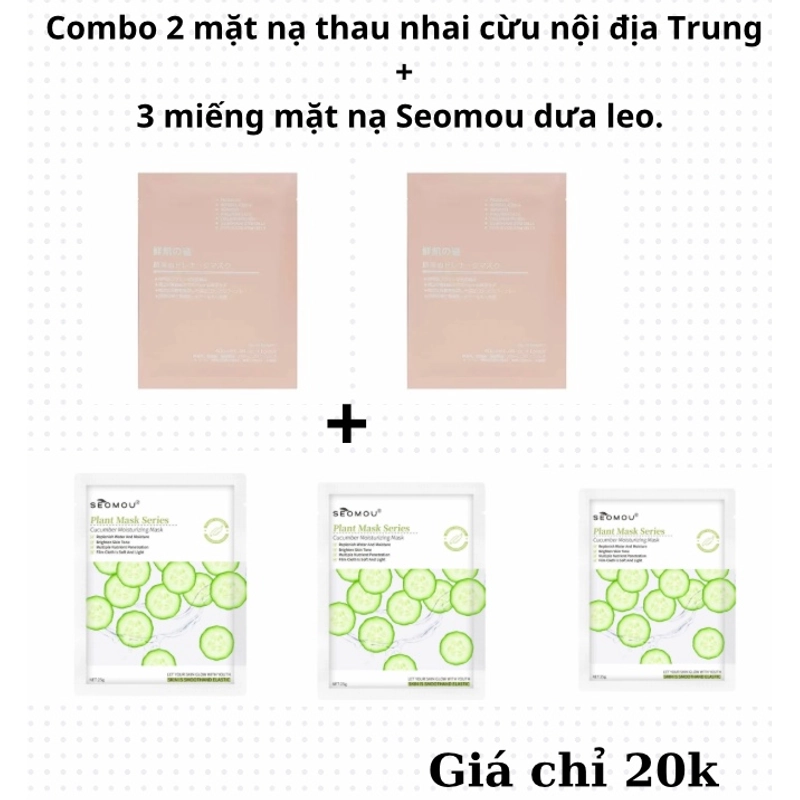 Combo 2mặt nạ thau nhai cừu+3mặt nạ dưa leo Seomou 383256