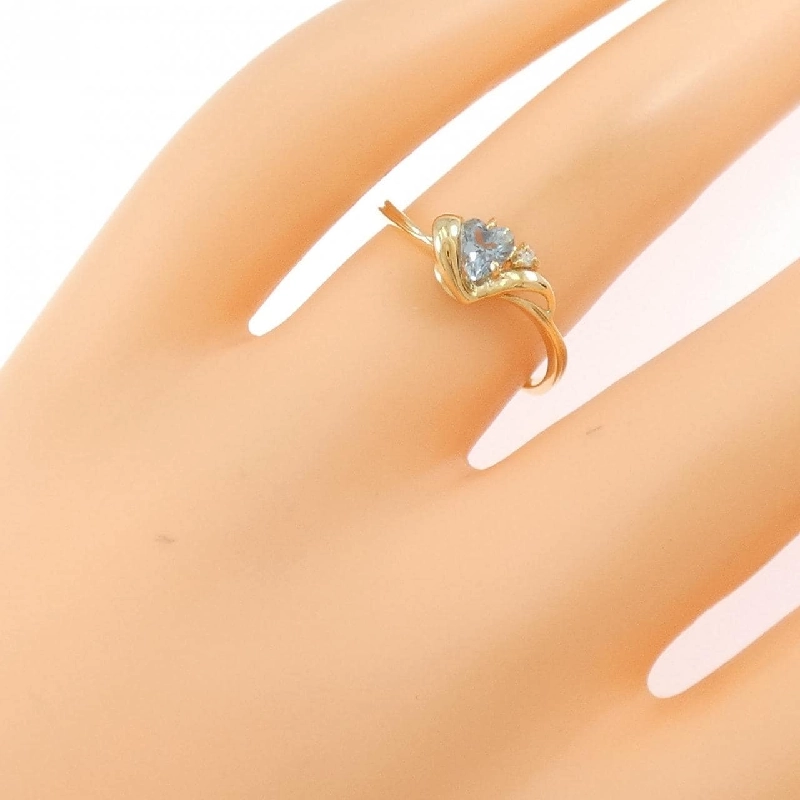 Nhẫn Aquamarine Hình Trái Tim K18YG - Hàng hiệu Chính hãng 854666
