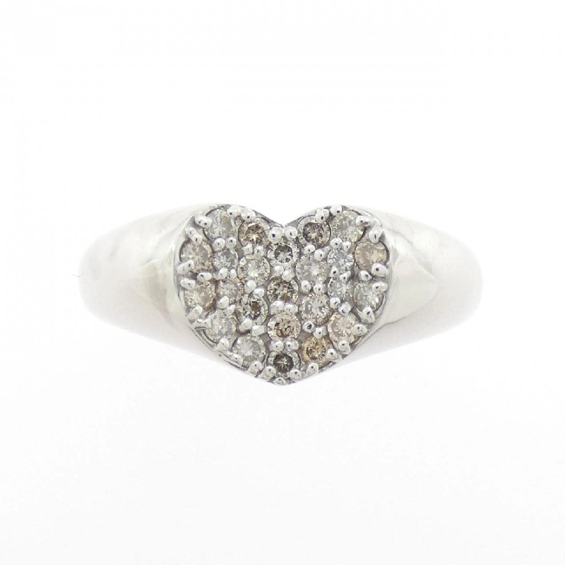 Nhẫn kim cương pavé hình trái tim K18WG 0.30CT 666381