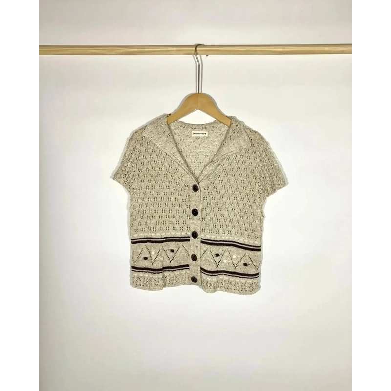 Áo Crochet Nhật Nhà Boulevard, form ngắn, cổ bẻ Size M L
 445830