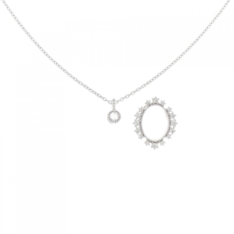 K18WG 2WAY Dây chuyền kim cương 0.04CT - Hàng hiệu Chính hãng 860455