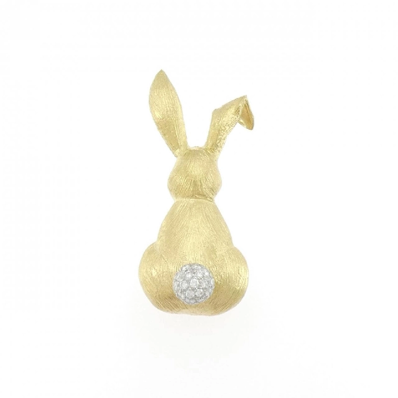 K18YG/PT900 Bông tai hình thỏ kim cương 0.35CT - Hàng hiệu Authentic 872598