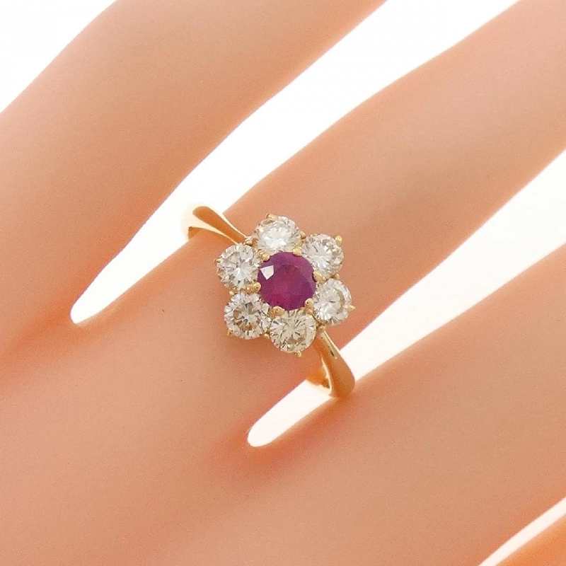 Nhẫn Ruby Hoa K18YG 0.27CT - Hàng hiệu Chính hãng 854056