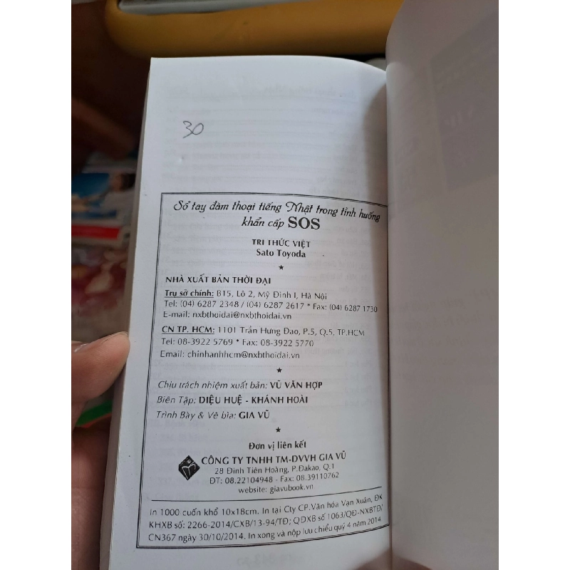 Sổ tay đàm thoại tiếng Nhật trong tình huống khẩn cấp - Sato Toyoda HỌC NGOẠI NGỮ HCM.TN1008 919796