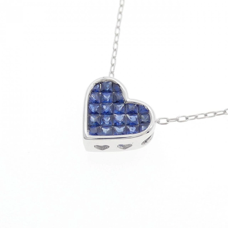 K18WG Dây chuyền hình trái tim Sapphire - Hàng hiệu Chính hãng 857092