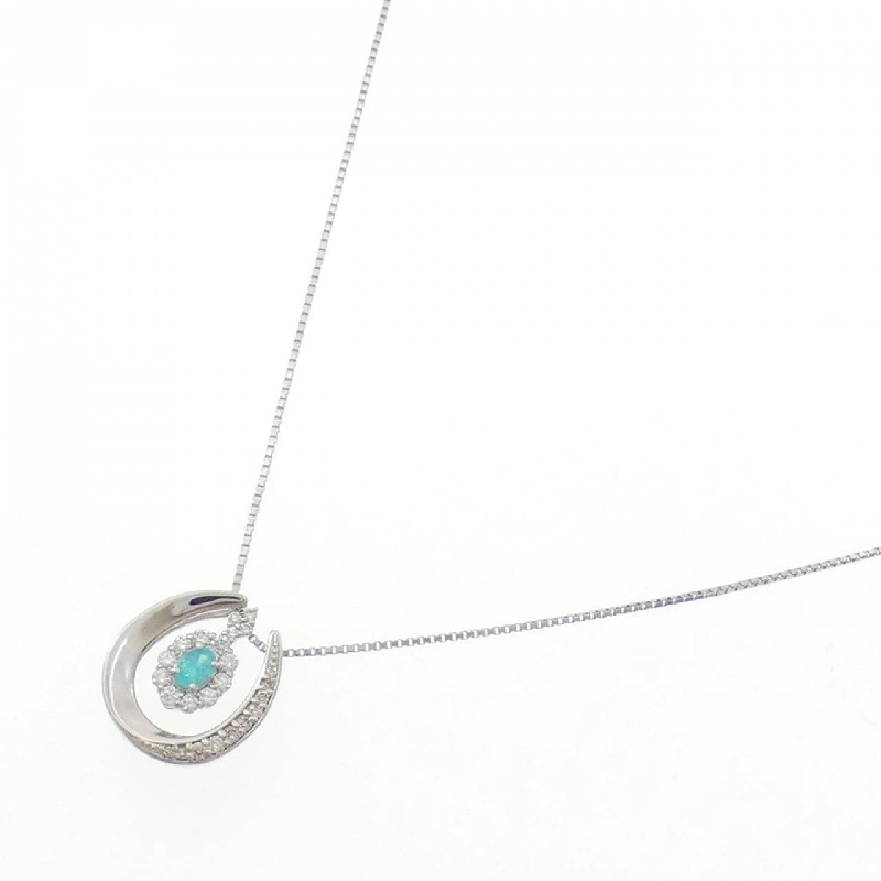 PT900/PT850 2WAY Paraiba Tourmaline Necklace 0.137CT - Hàng hiệu Authentic 857566