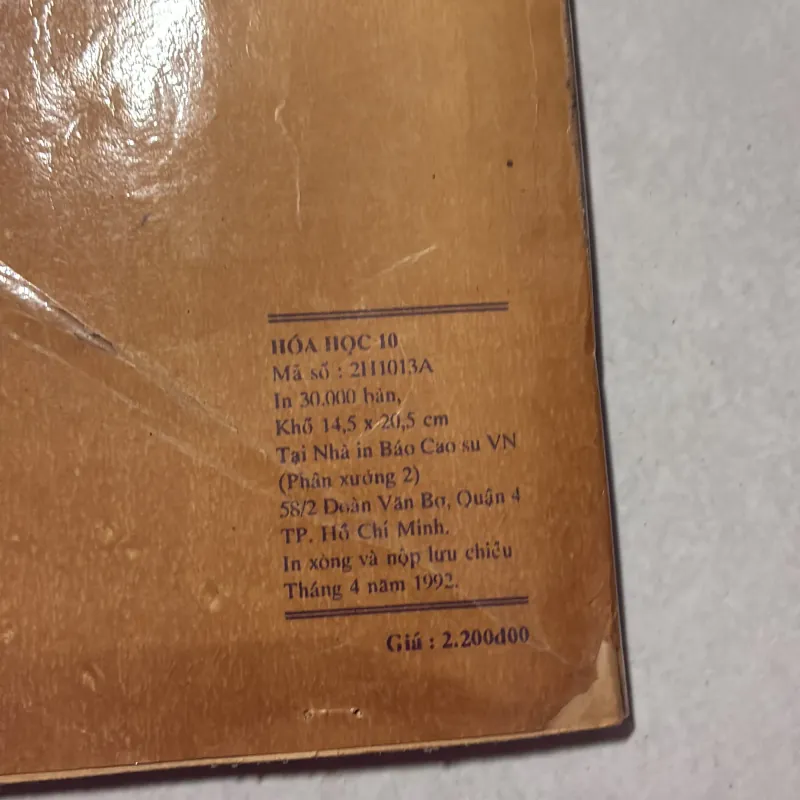 Hoá học 10 - 1992s 797143