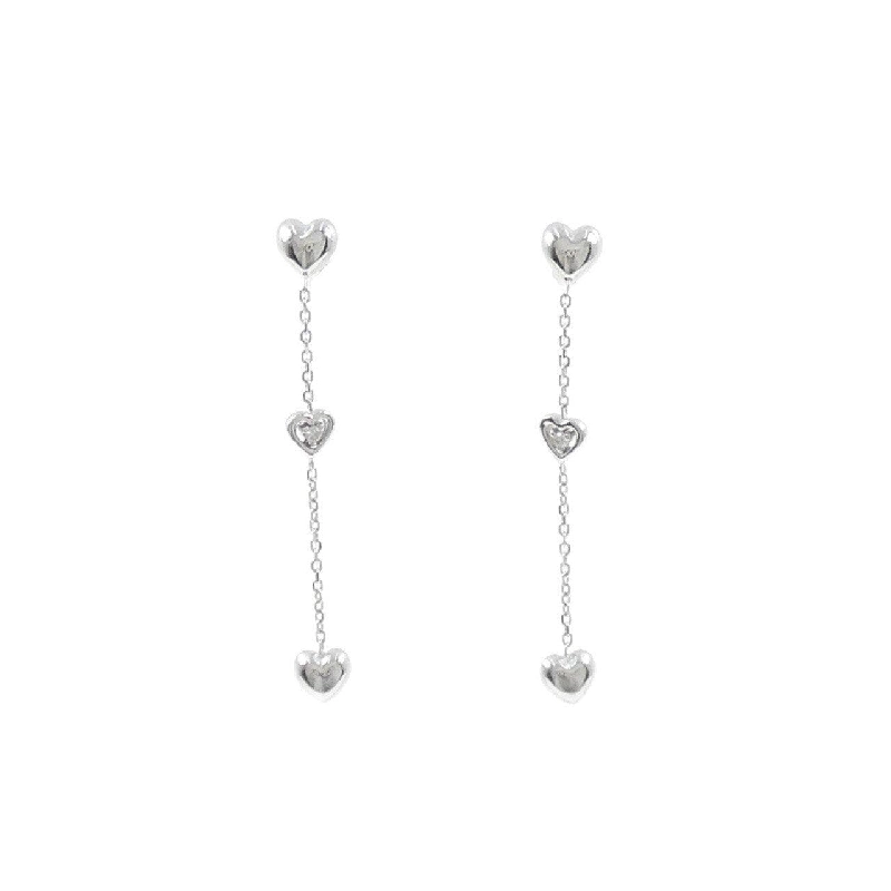 K18WG Bông tai kim cương hình trái tim 0.02CT - Hàng hiệu Chính hãng 870672