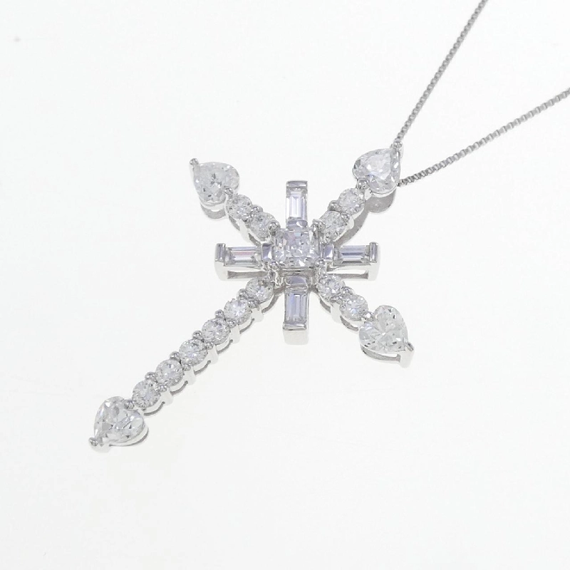 14KWG/K18WG Dây chuyền hình chữ thập Cubic - Hàng hiệu Chính hãng 858604