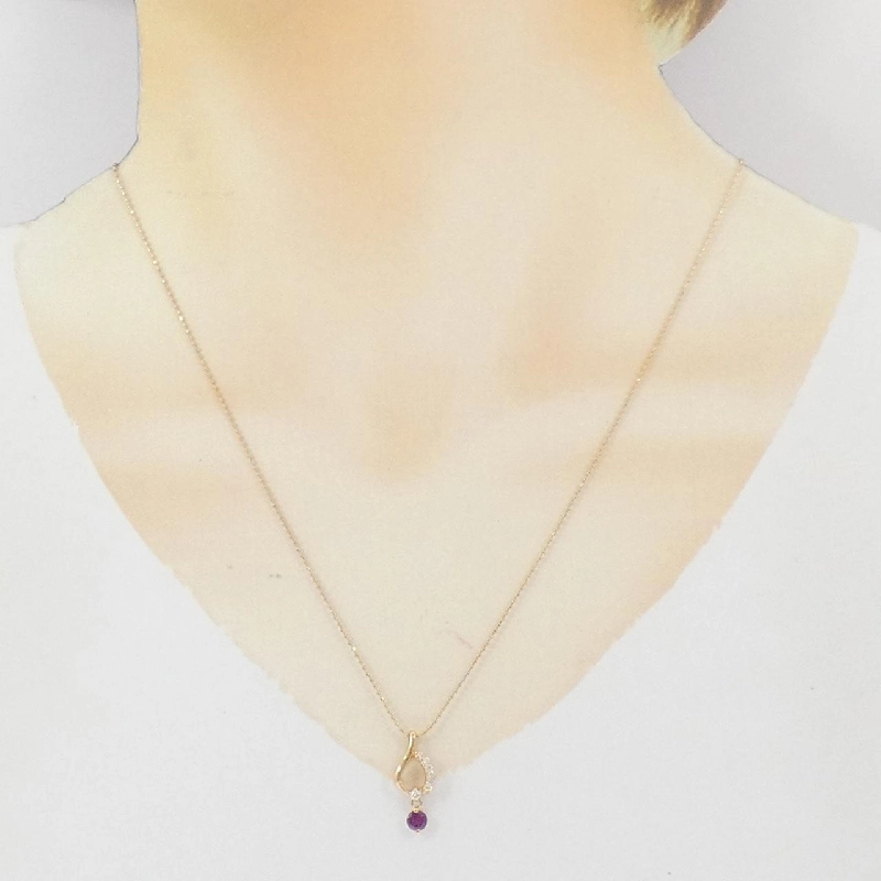 K18PG Garnet Necklace - Hàng hiệu Authentic 857013