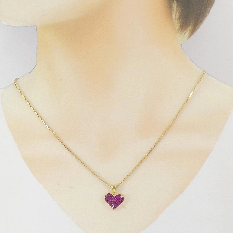 K18YG Mặt Dây Chuyền Hình Trái Tim Ruby 1.35CT - Hàng hiệu Chính Hãng 856451