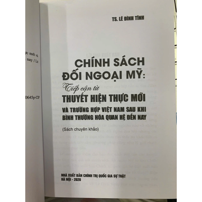CHÍNH SÁCH ĐỐI NGOẠI MỸ: TIẾP CẬN TỪ THUYẾT HIỆN THỰC MỚI VÀ TRƯỜNG HỢP VIỆT NAM SAU KHI.. 489886