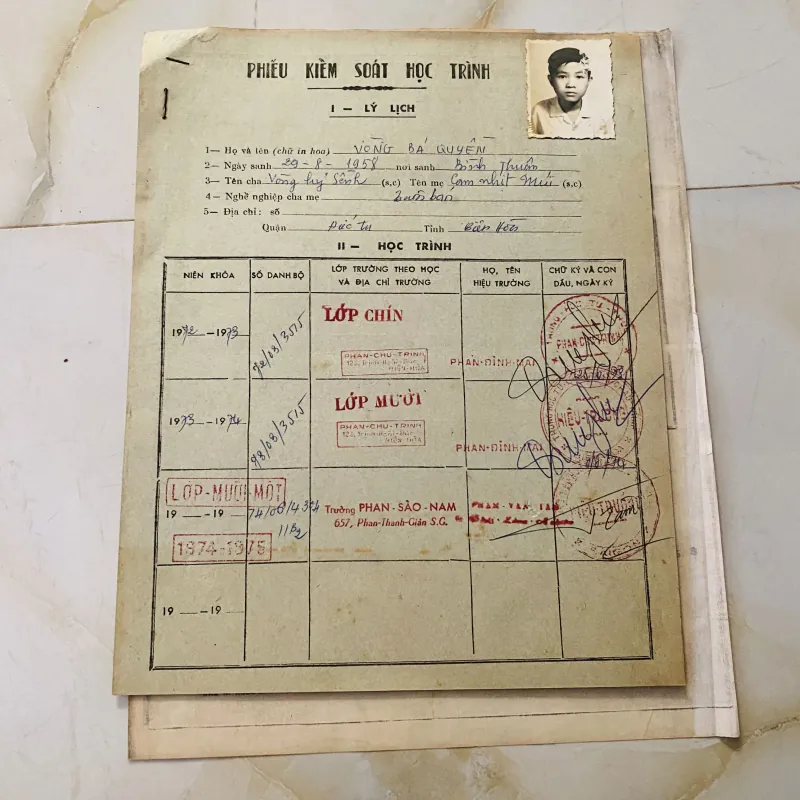 Bộ thành tích biểu xưa nam sinh Trung học tư thục Phan Sào Nam và Phan Chu Trinh Biên Hoà 1013154