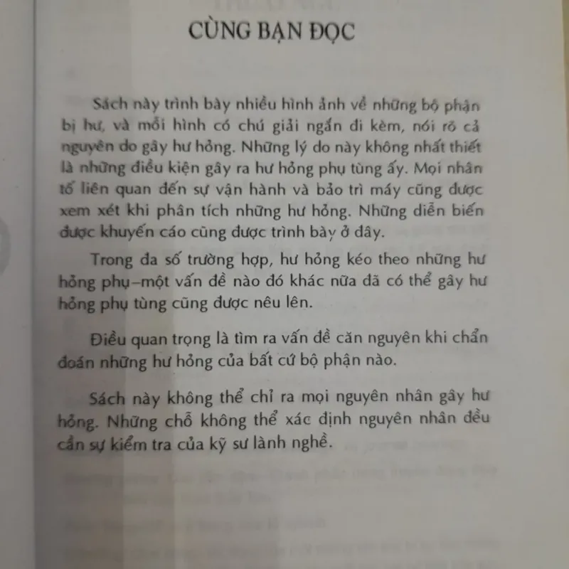 Xác định các hư hỏng phụ tùng.  589311