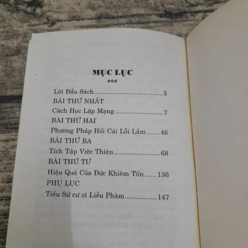 Bốn bài Giáo huấn của người xưa- Liễu Phàm tứ huấn. Tuần Tuấn Mẫn dịch 688812