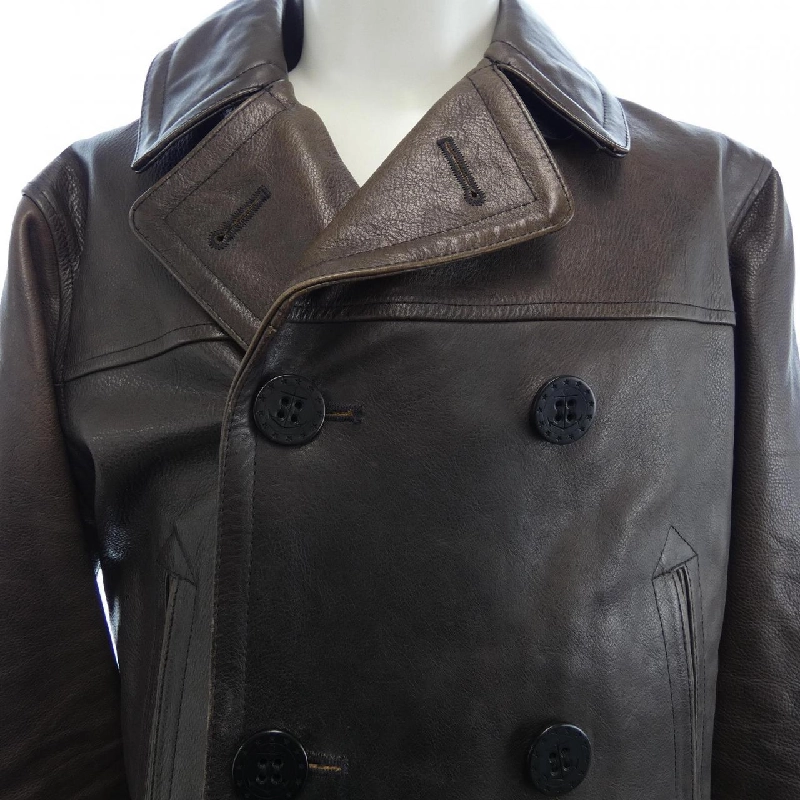 Áo khoác da Kentner Leather Pea Coat - Hàng hiệu Authentic 888699
