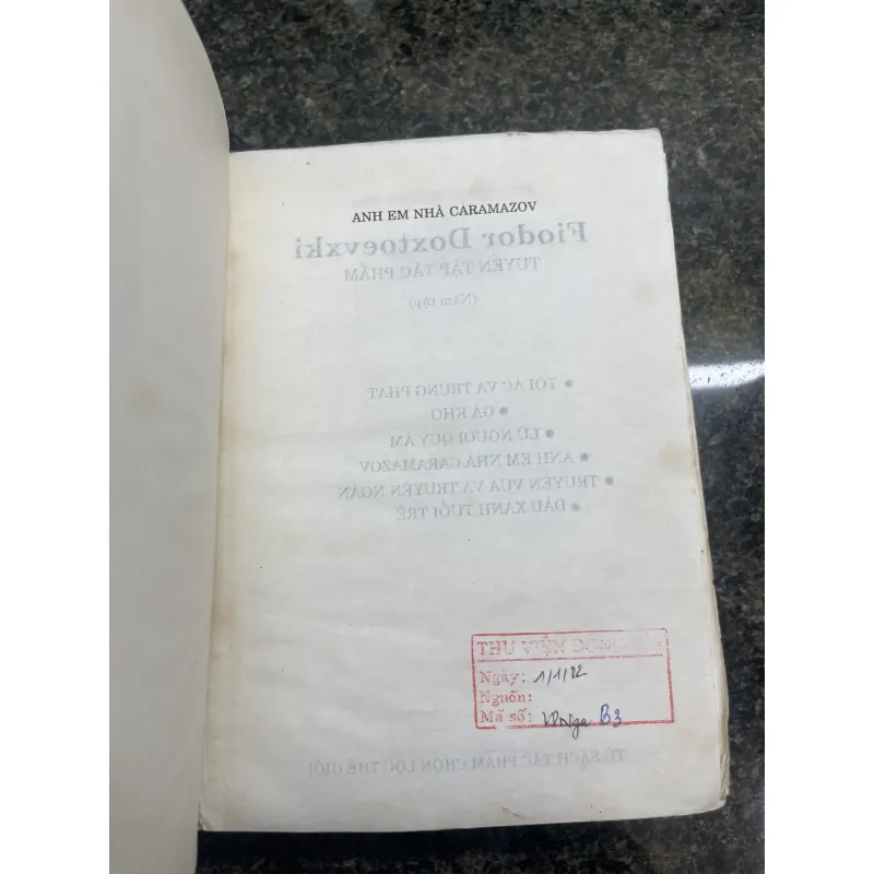 Anh em nhà karamazov F. Dostoevski xb 2000 full bộ 758457