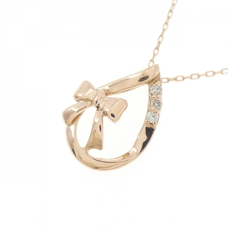 K10PG Ruy băng Dây chuyền kim cương 0.02CT - Hàng hiệu Chính hãng 859306