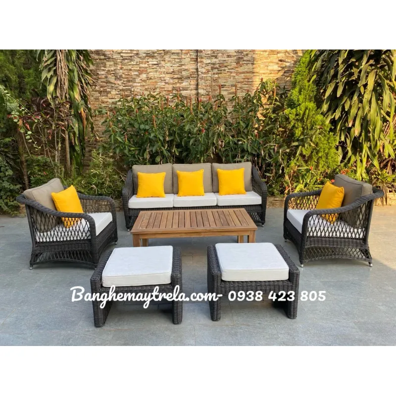 Bàn ghế sofa mây nhựa phòng khách 787565