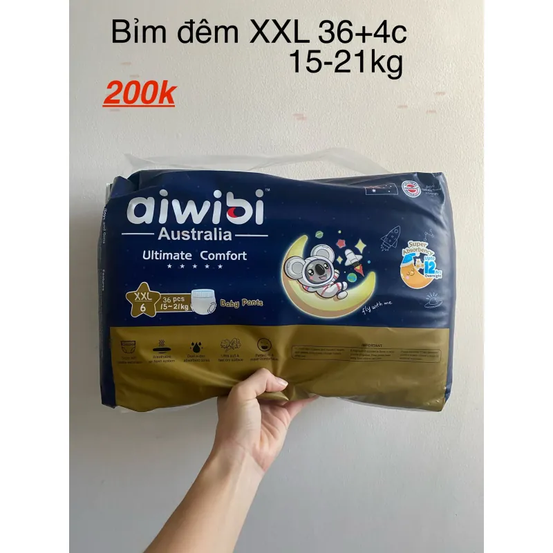 Tã quần sơ sinh Aiwibi Australia size XXL 36 miếng mẫu mới 597055
